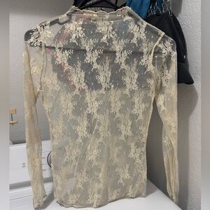 Ivory Lace Sheer Top